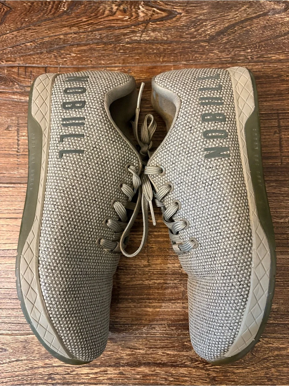 NOBULL Outwork Trainers Mens 9.5 Womens 11 Green SuperFabric Knit Gym